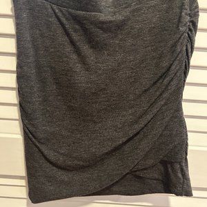 Knit faux wrap front skirt